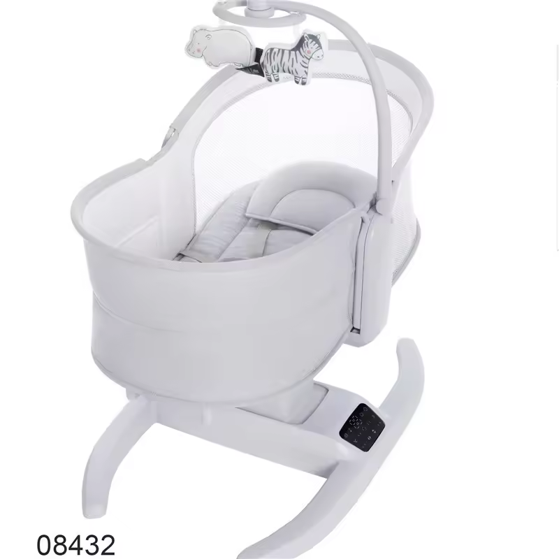 Mastela Baby Portable Rocker Infant Adjustable Electric Swing Cradle Crib with Toy Metal Linen USB Powered 0-2 Years