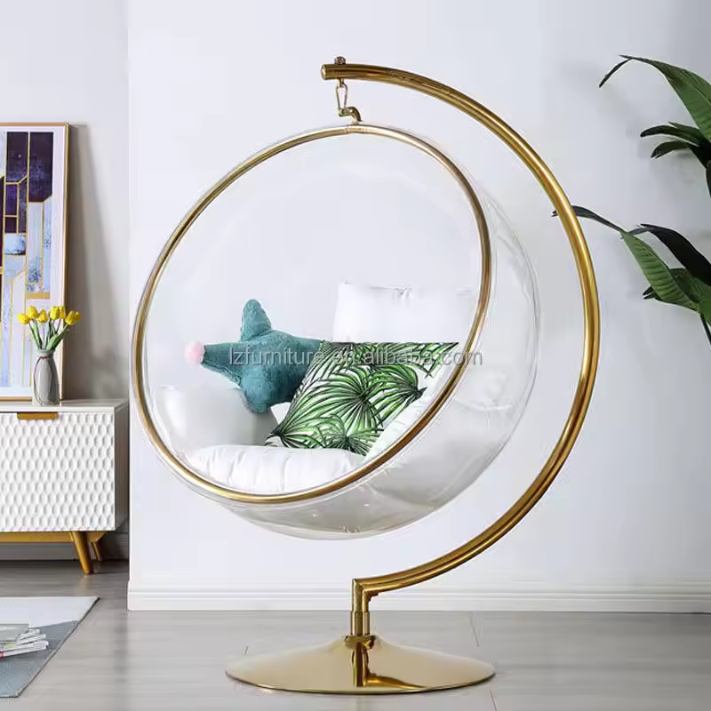 Creative Modern Outdoor Courtyard Clear American Design Home Furniture Hammock Bubble Chair Hemisphere Hanging Basket Swing