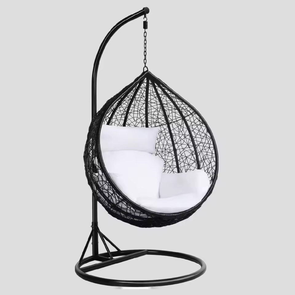 Foldable Egg Chair Indoor Wicker Rattan Oval Hanging Balcony Chair Outdoor Rattan Swinging Bubble Chair Outdoor Patio Furniture