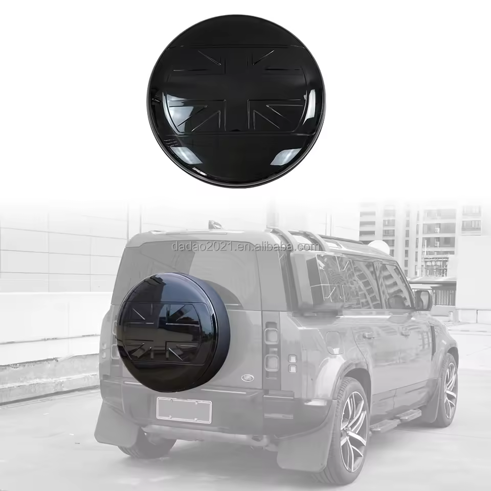 New Design Gloss Black Spare Wheel Cover for Defender 2020 + Plastic Spare Tire Cover Wheel