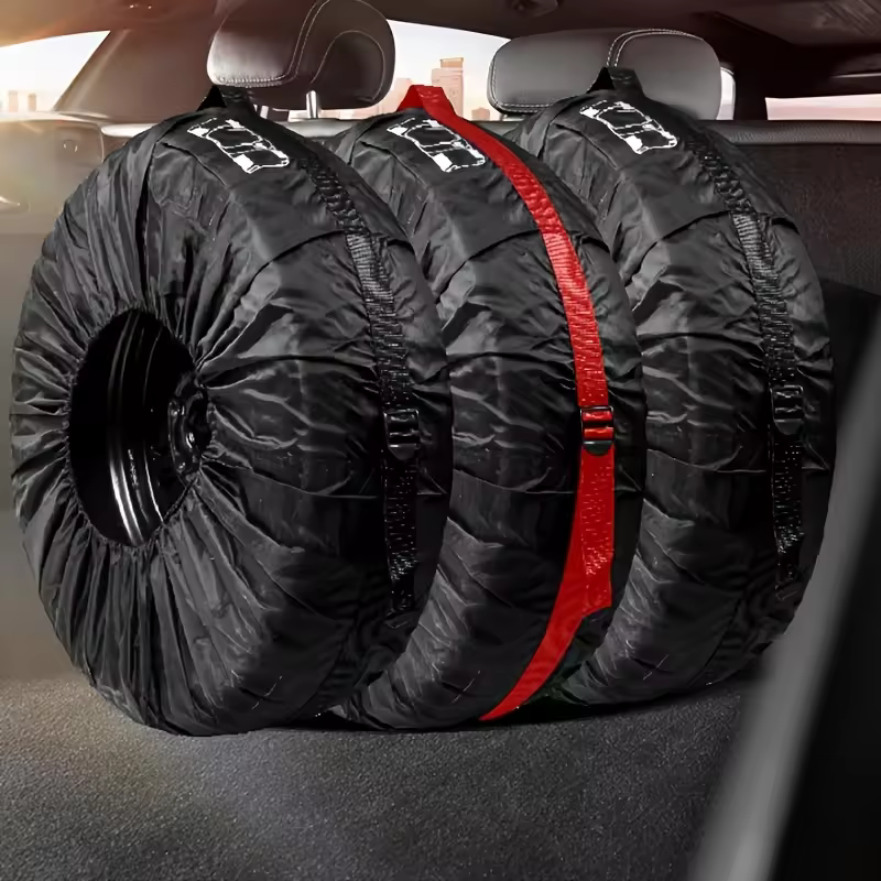 Durable Eco-Friendly Portable Simple Water Resistant Oxford Cloth Wheel Tire Covers Drawstring Closure All-Season Protection