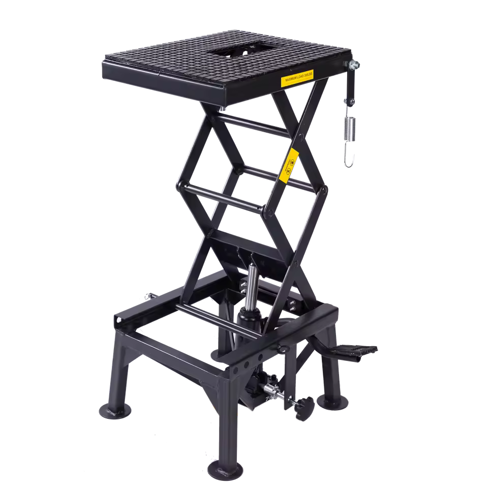 300lbs CE Heavy Duty Foldable Dirt Bike Motorbike Scissor Jack Lift Table Hydraulic Motorcycle Stand Lift With Wheels