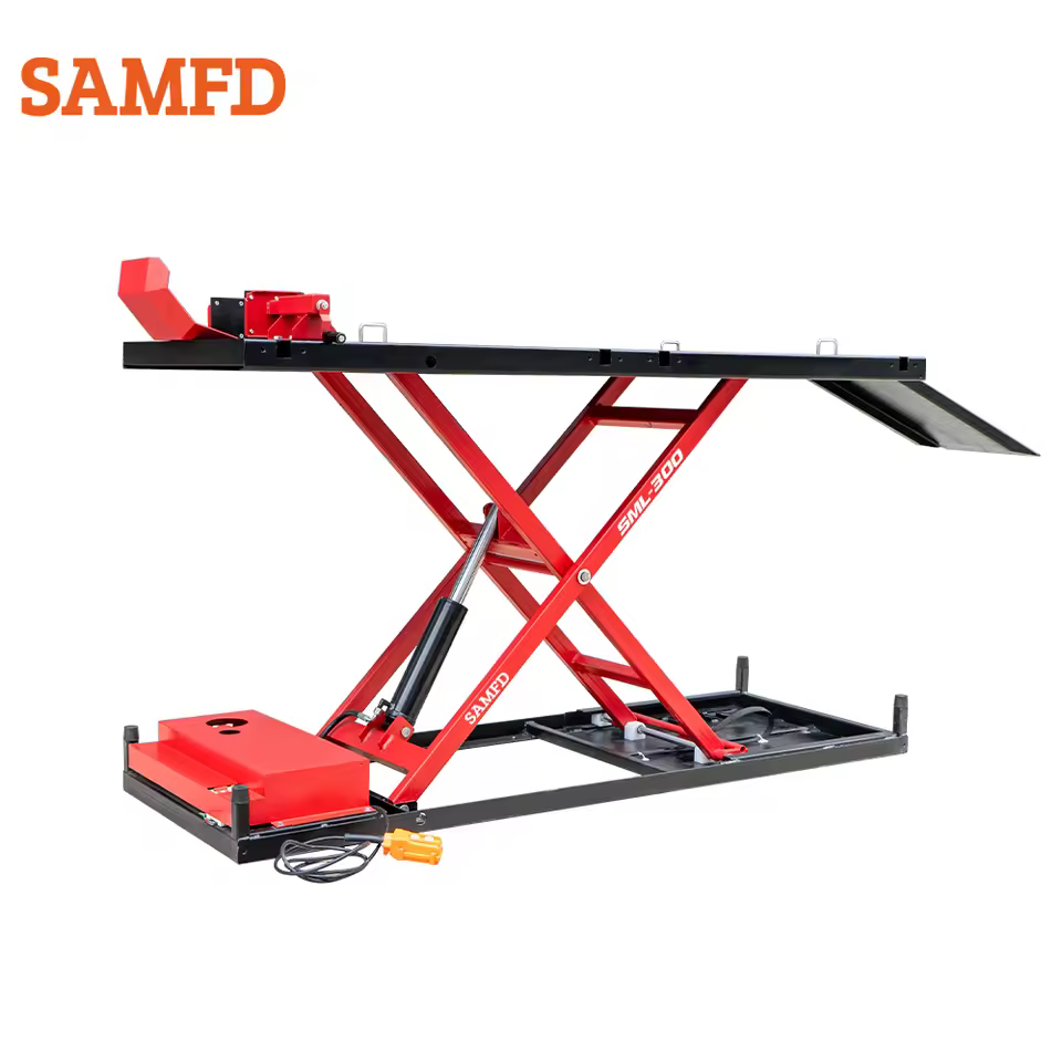 SAMFD Hydraulic Motorcycle Lift Electric Motorcycle Platform Lift Manual Motorcycle Scissor Lift Stand