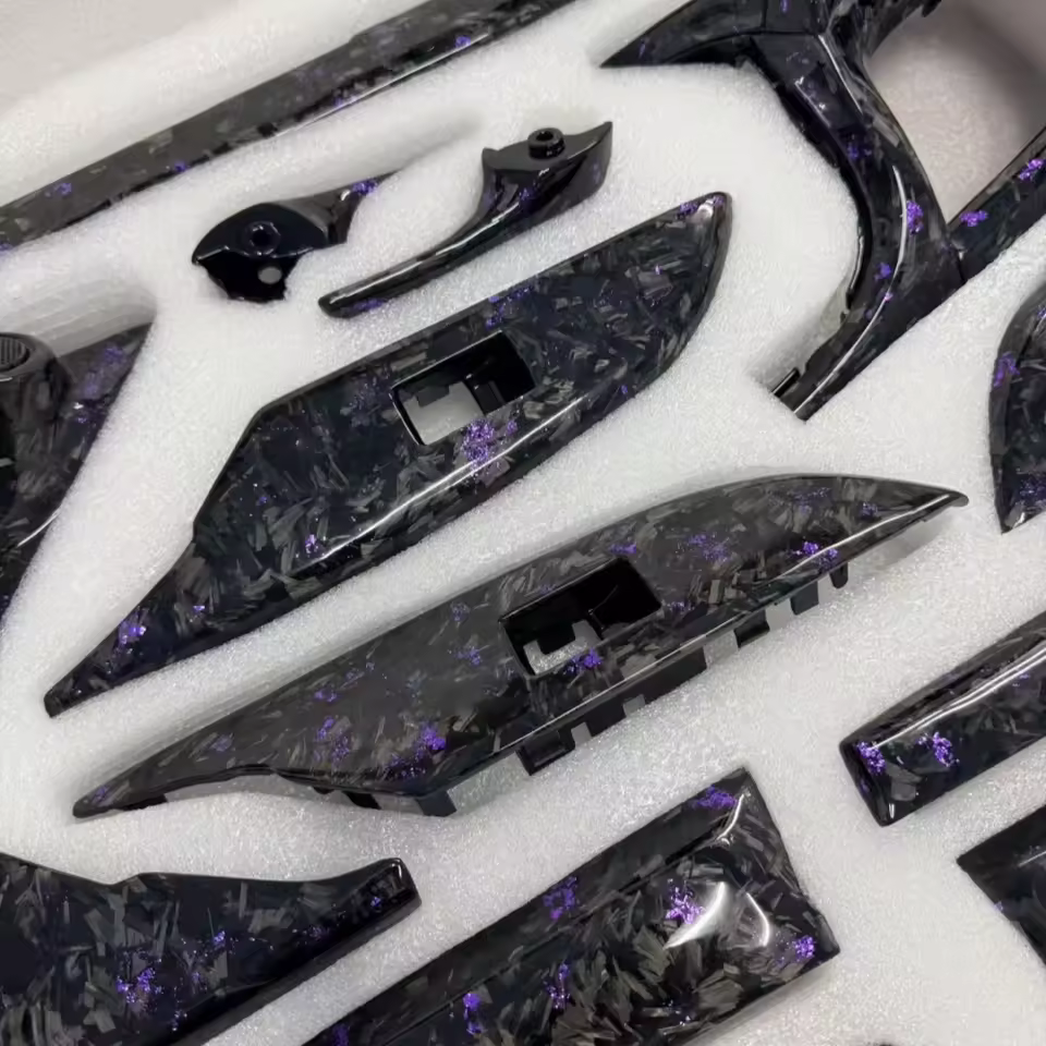 Suitable for Toyota Hilux Interior Carbon Fiber Door Panel Customization Automotive Forging Carbon Ribbon purple Foil Decoration