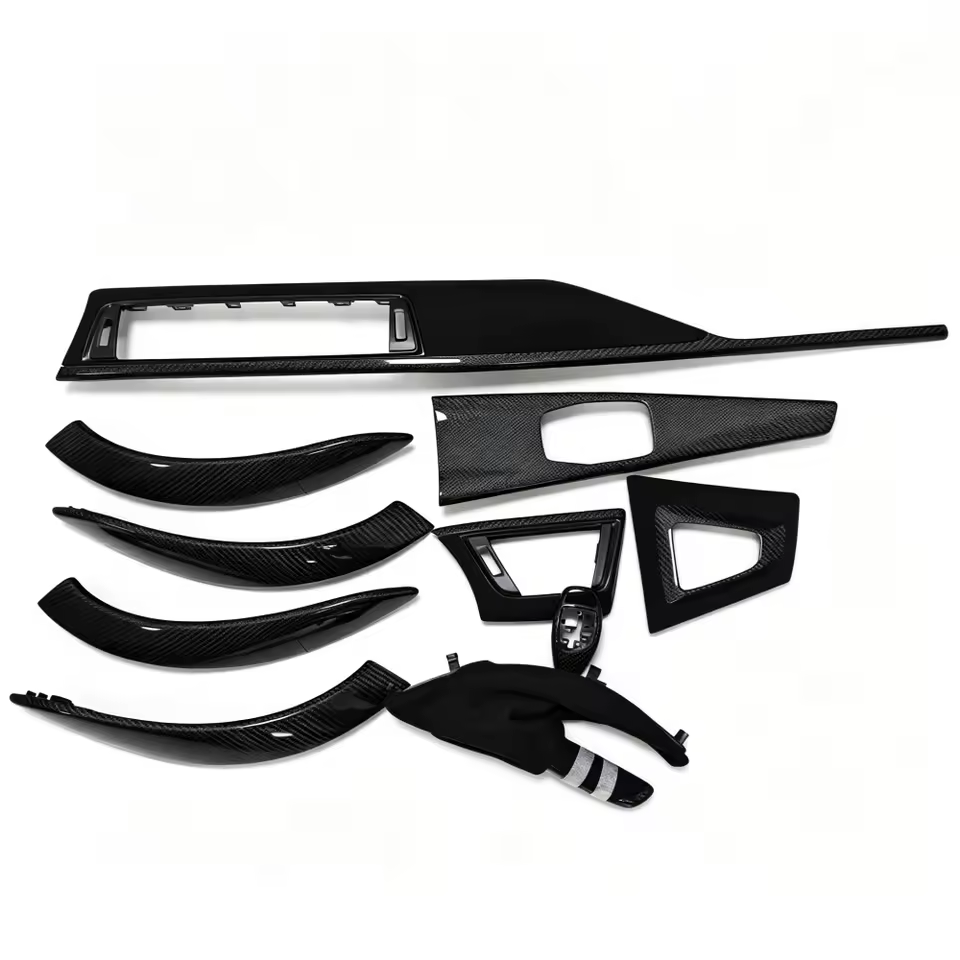 LHD 10pcs Carbon Fiber Dashboard Interior Trim Kit Set for BMW M3 M4 3GT F30 F31 F32 F34 F35 F36 F80 F82