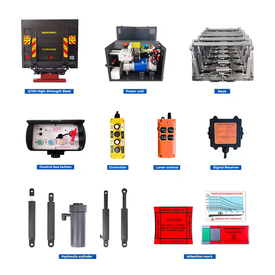 OEM Hydraulic Tai Lifts for Freight Trucks Remote-controlled 1-2 Ton Lifting Platforms Tailgate Lifts Manufactured