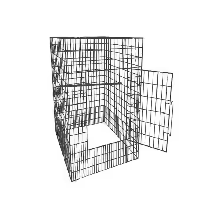 High Quality Anti Rust Galvanized Wire Rooster Cages 5*10cm Aperture 2.5mm, 3mm Wire With Door Folded Chicken Fly Cages Pen