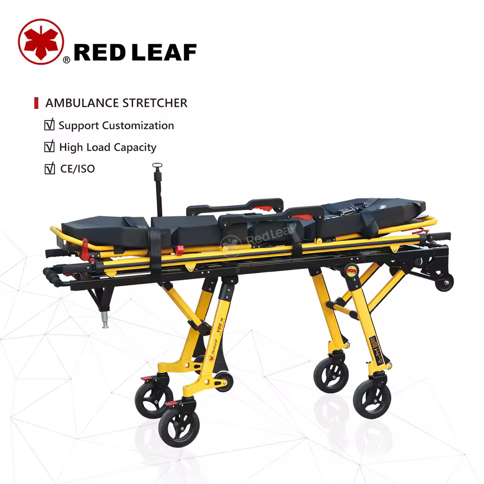 RED LEAF YDC-3K CE Certified Manual Adjustable Aluminum Alloy First Aid Emergency Ambulance Car Stretcher Separated Structure