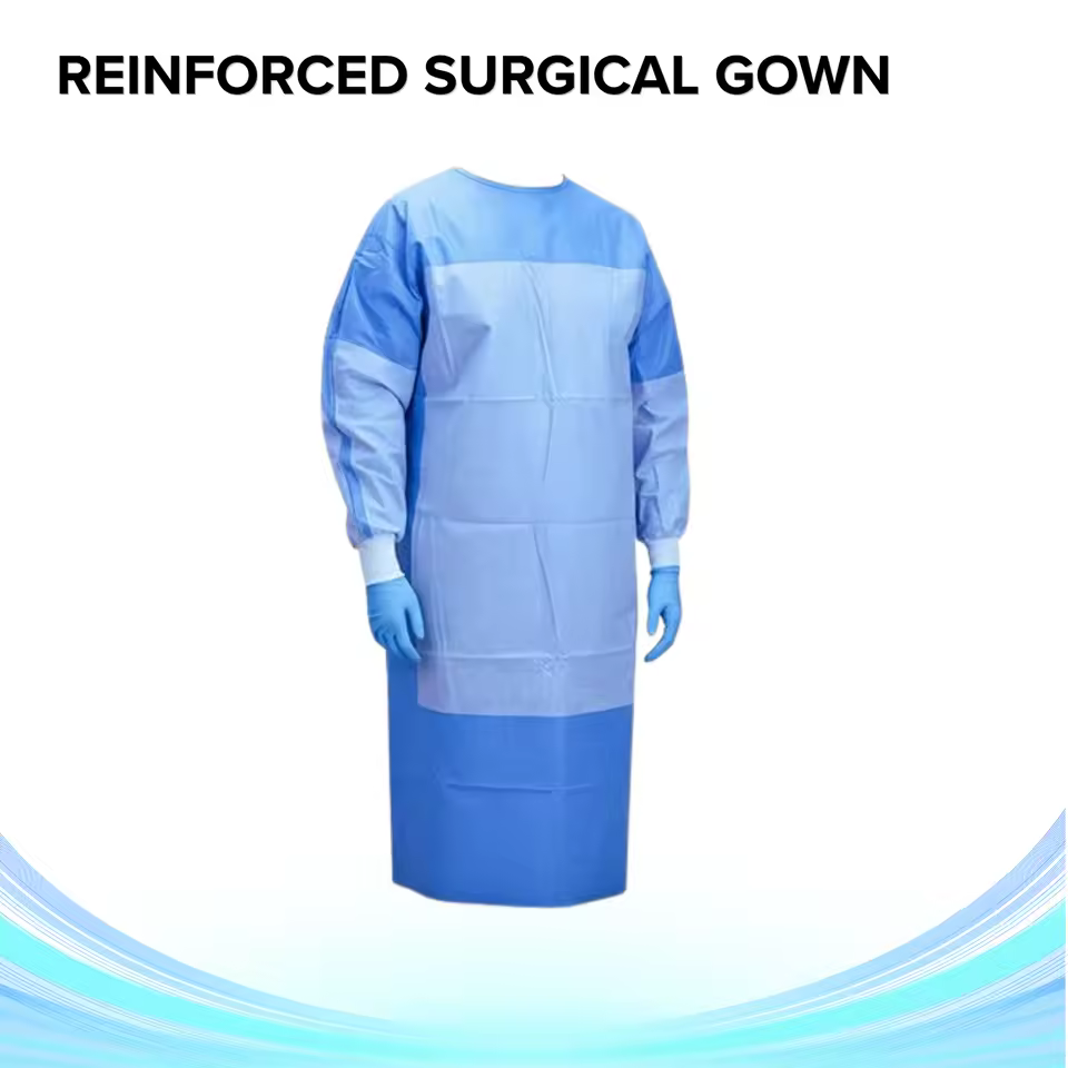 Single Use Vietnam Class Is Ethylene Oxide (EO) Gas Sterilization Reinforced Disposable Blue Reinforced Surgical Gown