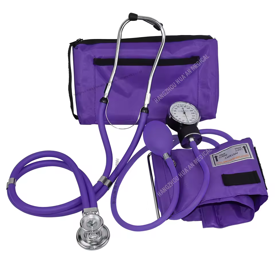 Purple Pink Color-matched Medical Checking Manual BP Cuff Blood Pressure Monitor Stethoscope Upper Arm Aneroid Sphygmomanometer
