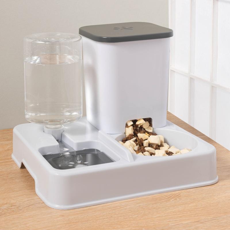 Automatic Feeder Cat & Dog Bowl with Integrated Drinking Water and Food Large Capacity Square Bowl