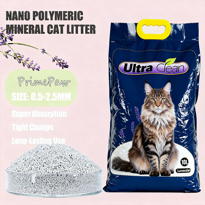 PrimePaw Eco-Friendly Flushable Odor-Control Dust-Free Fast Clumping Bentonite Cat Litter Irregular Shape Gray Color OEM/ODM