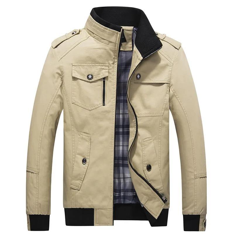 Men's Stand Collar Zip Warm Cotton Jacket