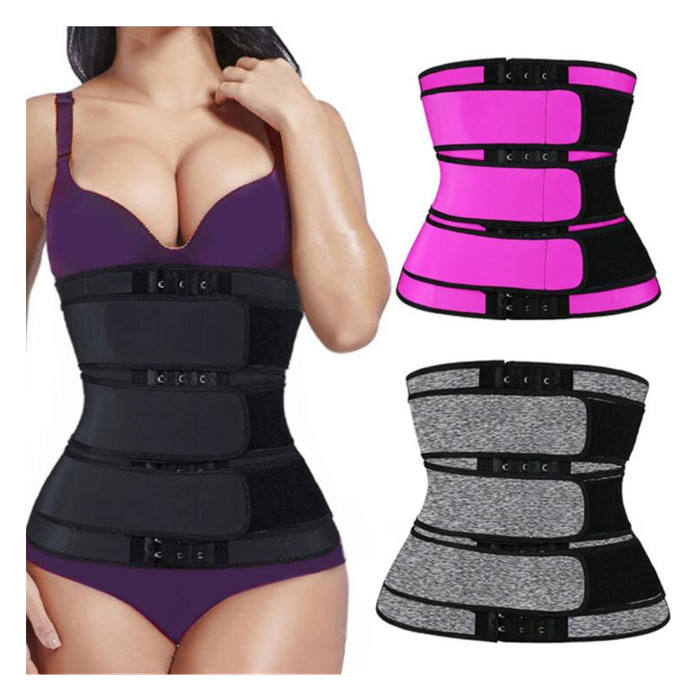 Aofit Waist Trainer Corset Women Weight Loss 3 Hot Trimmer Belts Slimming Girdle