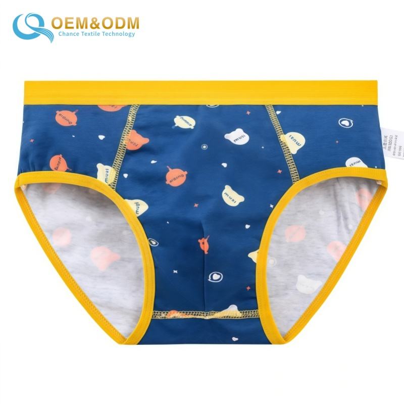 Boys' pure cotton cartoon printed boxer briefs 4 pack children's breathable and comfortable boxer briefs