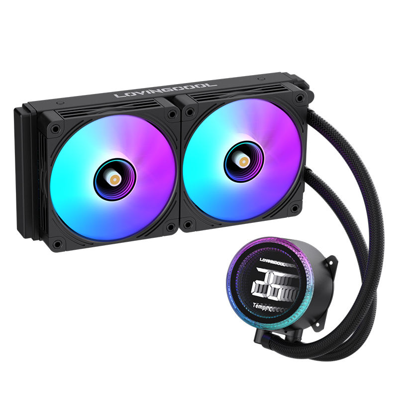 Lovingcool Black 240mm Copper Liquid Cooler High Efficiency Gamers Fast Cooling Computer Case 4Pin Water Cooling Fans