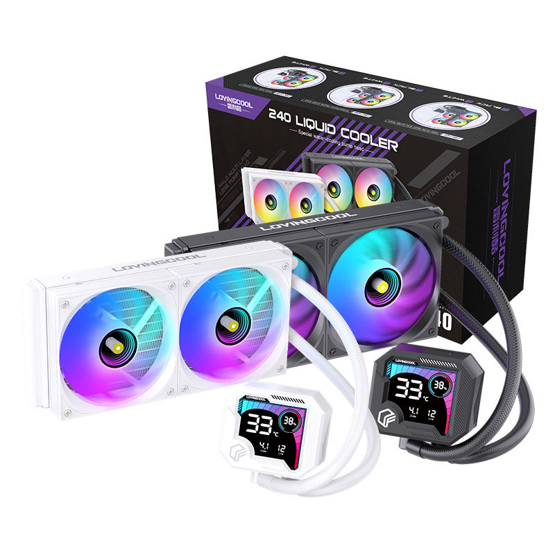 LOVINGCOOL New Style Segment Digital Display 240mm CPU Water-cooled Heat Sink ARGB Gaming PC Liquid Cooling for PC Processors