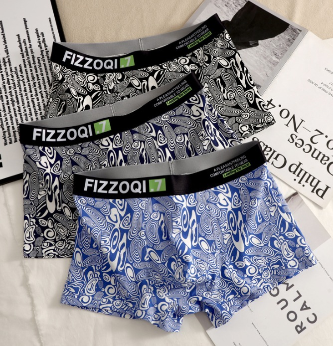 Men's pure cotton stretch boxer briefs mid-rise breathable and comfortable boxer briefs solid color belt