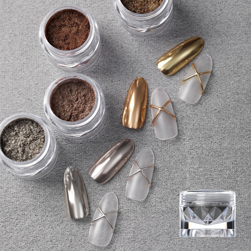 ANNIES 6-color glitter magic mirror pink chrome effect nail polish glitter gold chrome mirror powder set