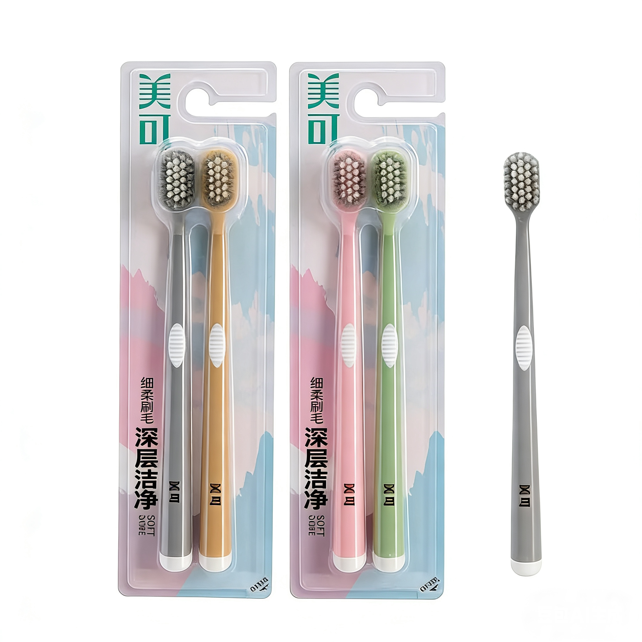 Wholesale Adult Colorful Plastic Nylon Soft Wide Head Toothbrush Independent Packaging Home Use Daily Necessities