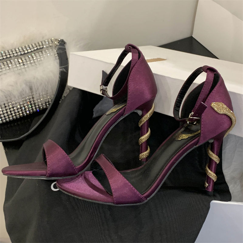 2025 Summer Women's High Heel Slippers Sexy Elegant Temperament Party Women's Shoes