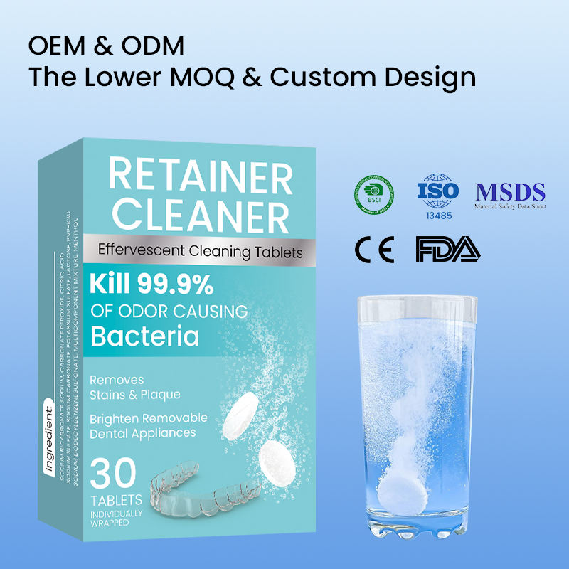 Denture Cleaner Tablets Eco Friendly No Harsh Chemicals Travel Size Denture Cleaning Tablets Portable Oral Care 30 Tablets - Janix