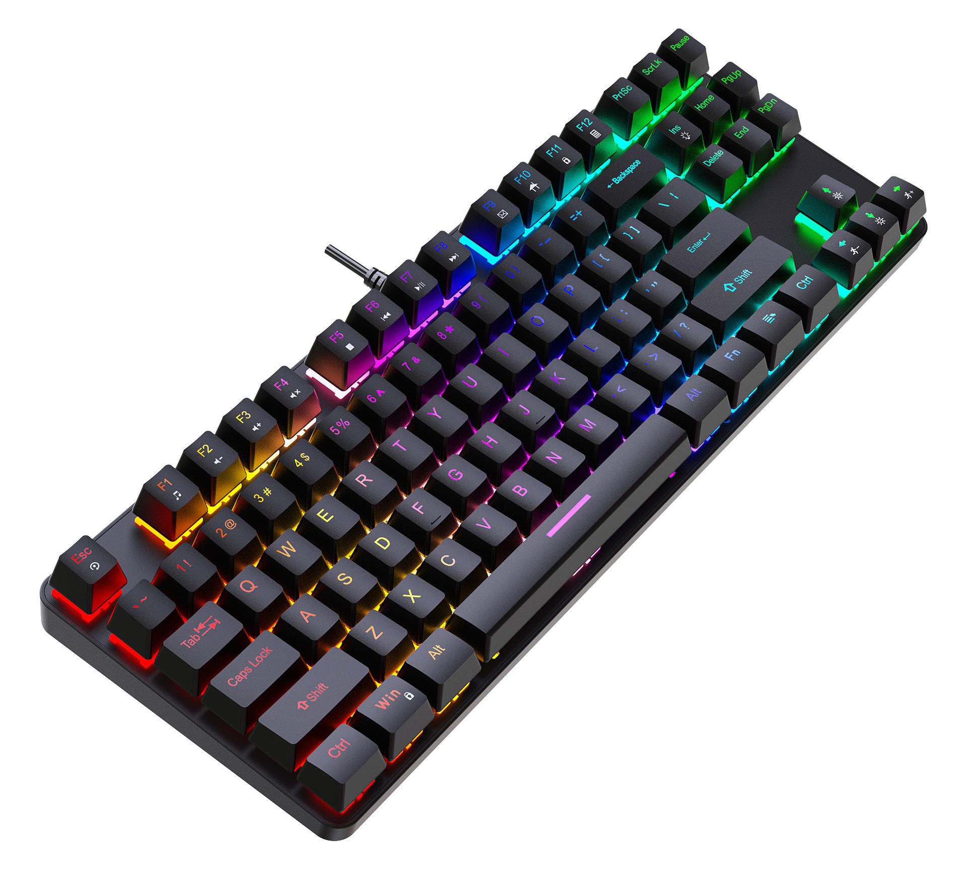 87-Key RGB Mechanical Keyboard with Blue Axis Full-Key Non-Glass Free Type-C Interface New Features