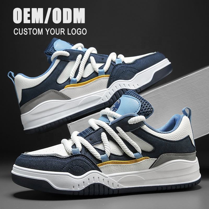 Custom Logo Mens Sneakers OEM Basketball Style Casual Sport Man White Black Footwear Shoes Customized