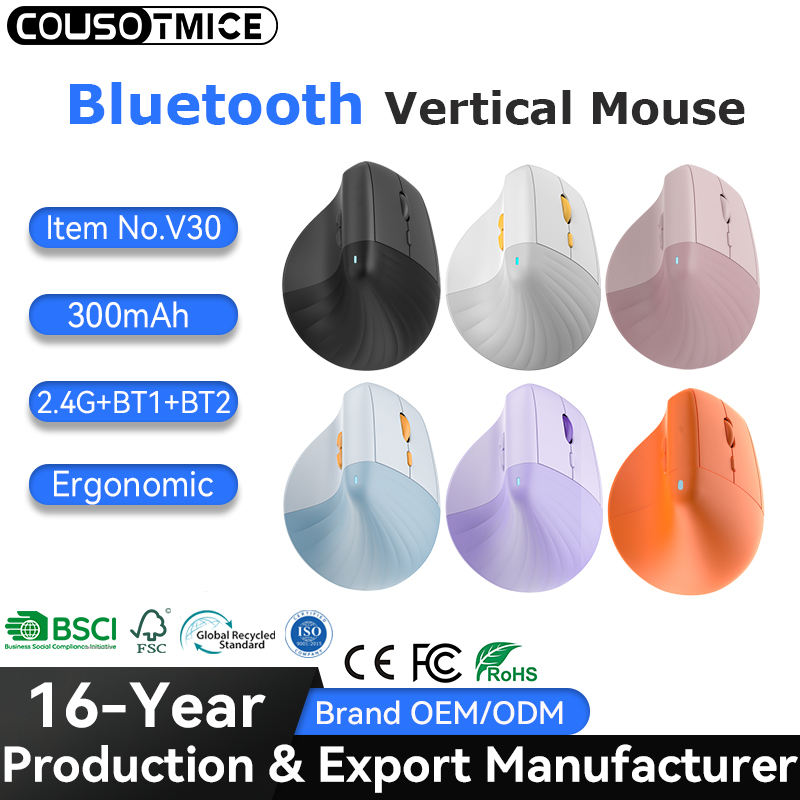 Wireless Lift Mouse Rechargeable 2.4G Bluetooth Dual Mode Silent Mouse for Tablet Laptop PC Mice Ergonomic Vertical Mouse