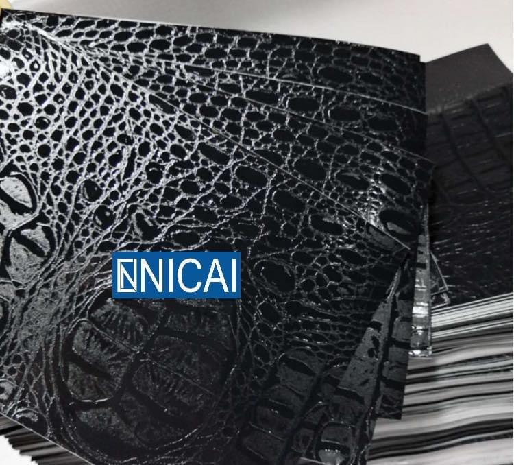 Self Adhesive Vinyl Polymer PVC Crocodile Pattern Laptop Skin Wrap Film 3D Texture Waterproof Phone Back Skin Sticker