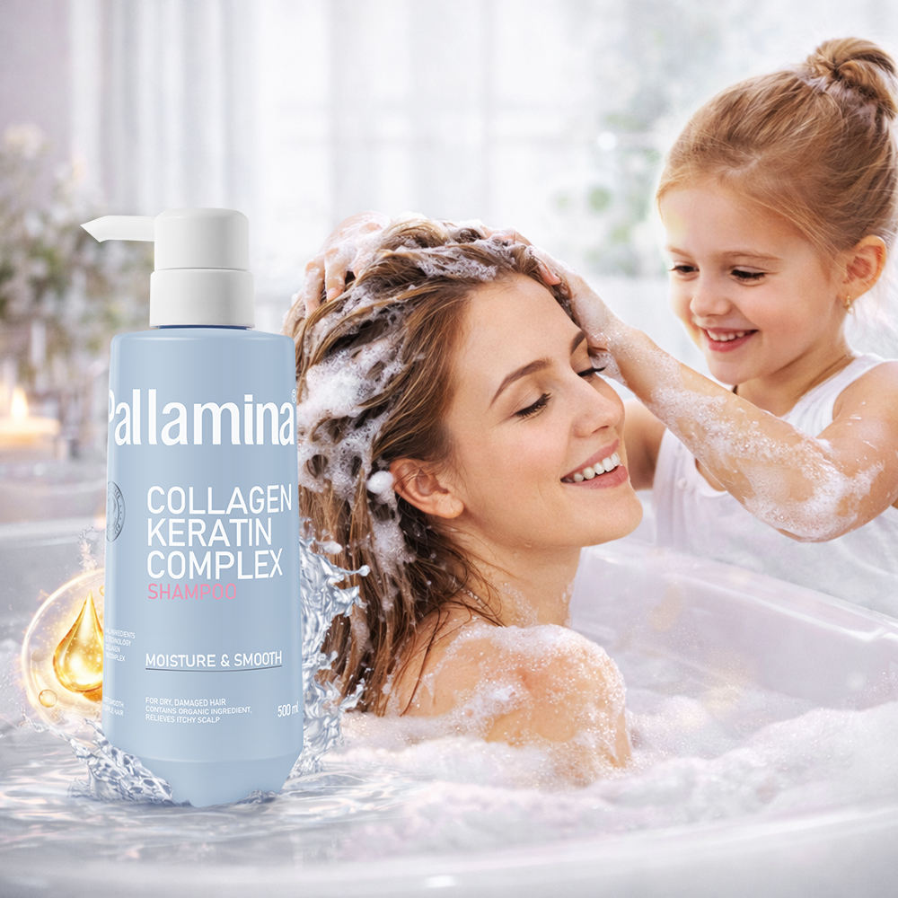 Pallamina Wholesale Hair Shampoo Collagen Anti Frizz Keratin Smooth Natural Hair Shampoo Salon Quality 500ml