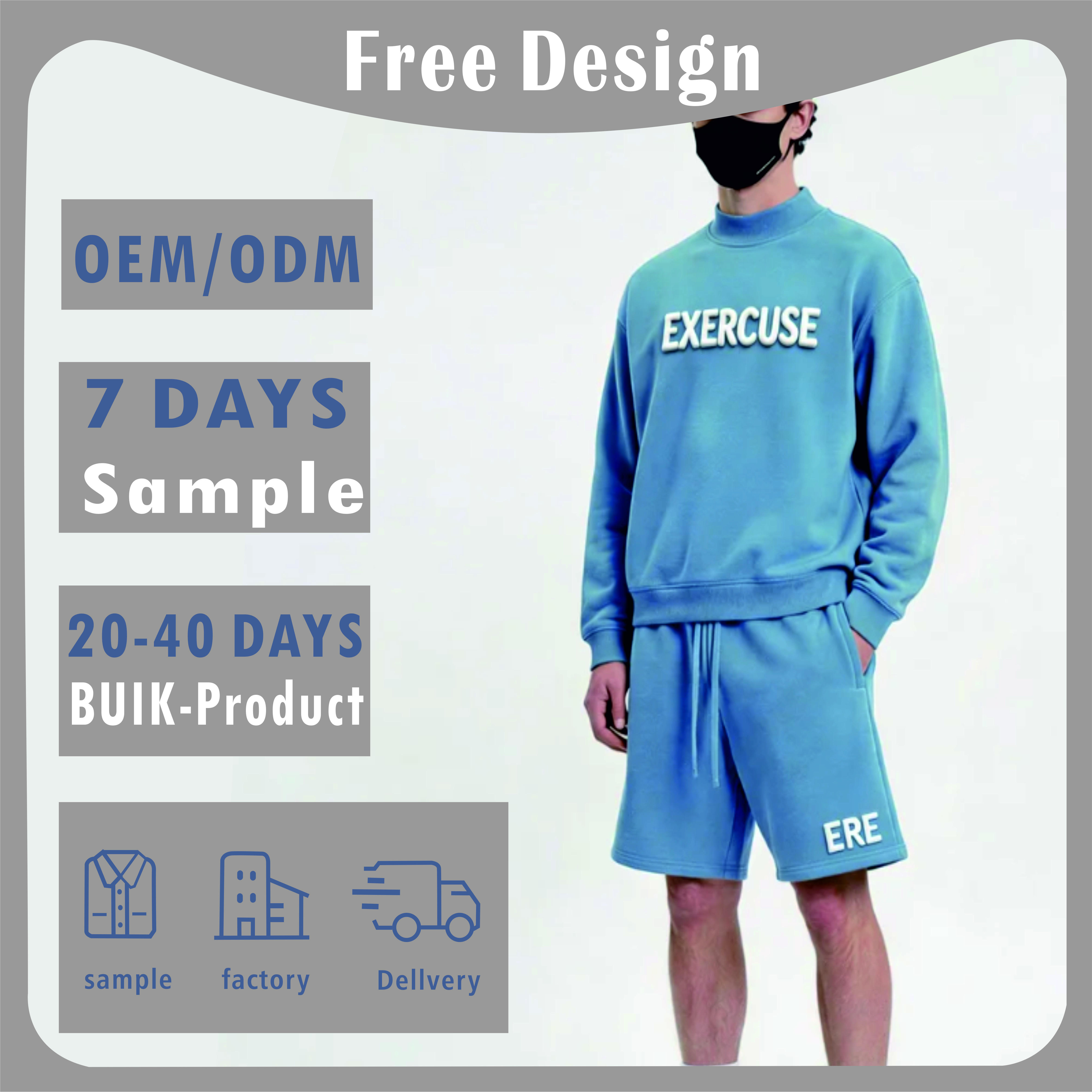Crewneck Luxury Quality Oversized Drop Shoulder Air Layer Custom Sporty Autumn Men's Suit