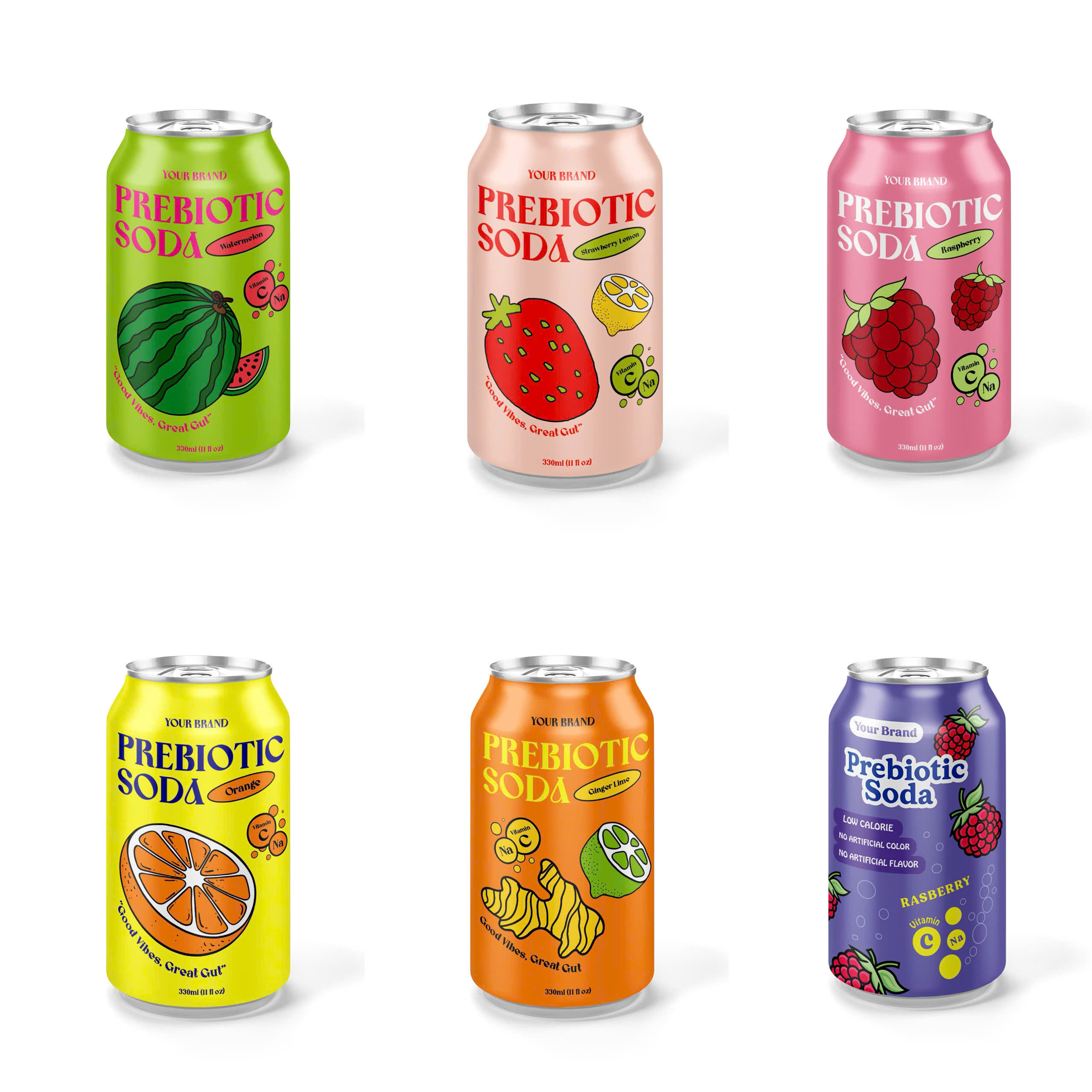 Vietnam High Quality 330ml OEM Carbonated Prebiotic Soda Drinks - Private Label