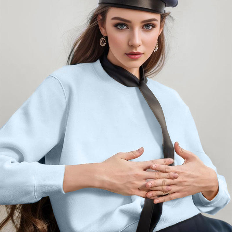 Cotton Lined Pullover Crew Neck Trendy Sweatshirts Women Oversized Comfy Autumn Outfits Clothes 2026