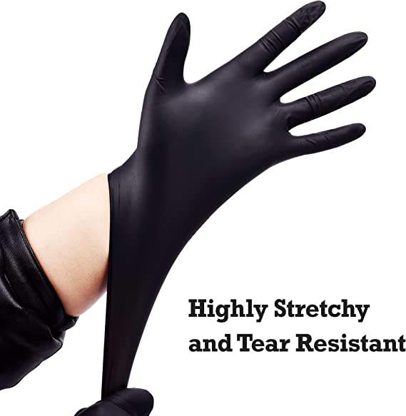 Manufacturer Disposable Black Blue Orange Biodegradable Industrial Work Food Grade Powder-Free Safety Nitrile Gloves