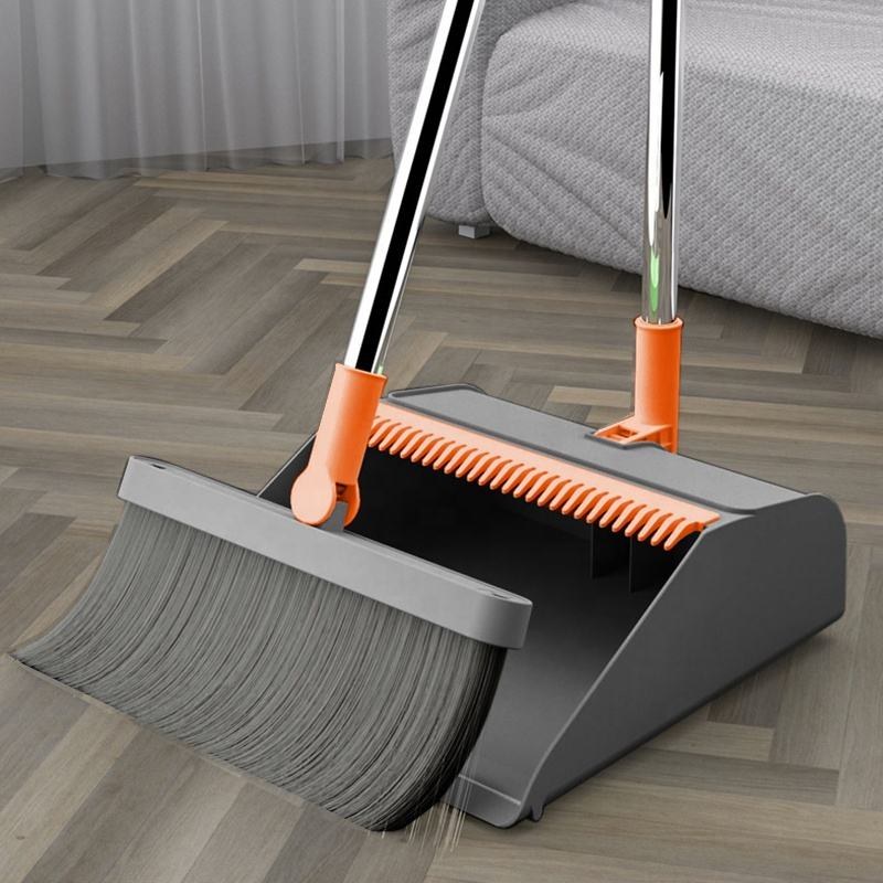Stand up 2 in 1 Floor Cleaning Tools Kitchen Room Office Lobby Floor Broom with Dustpan Combo Broom and Dustpan Set - Realida