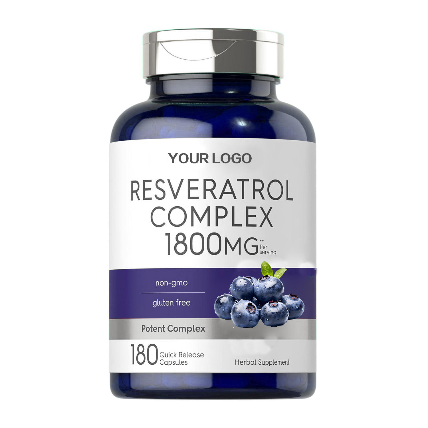 Health Glow Ultra Resveratrol Complex 1800mg 50% Trans-Resveratrol Antioxidant Anti-Aging Vegan Capsules 180 Ct