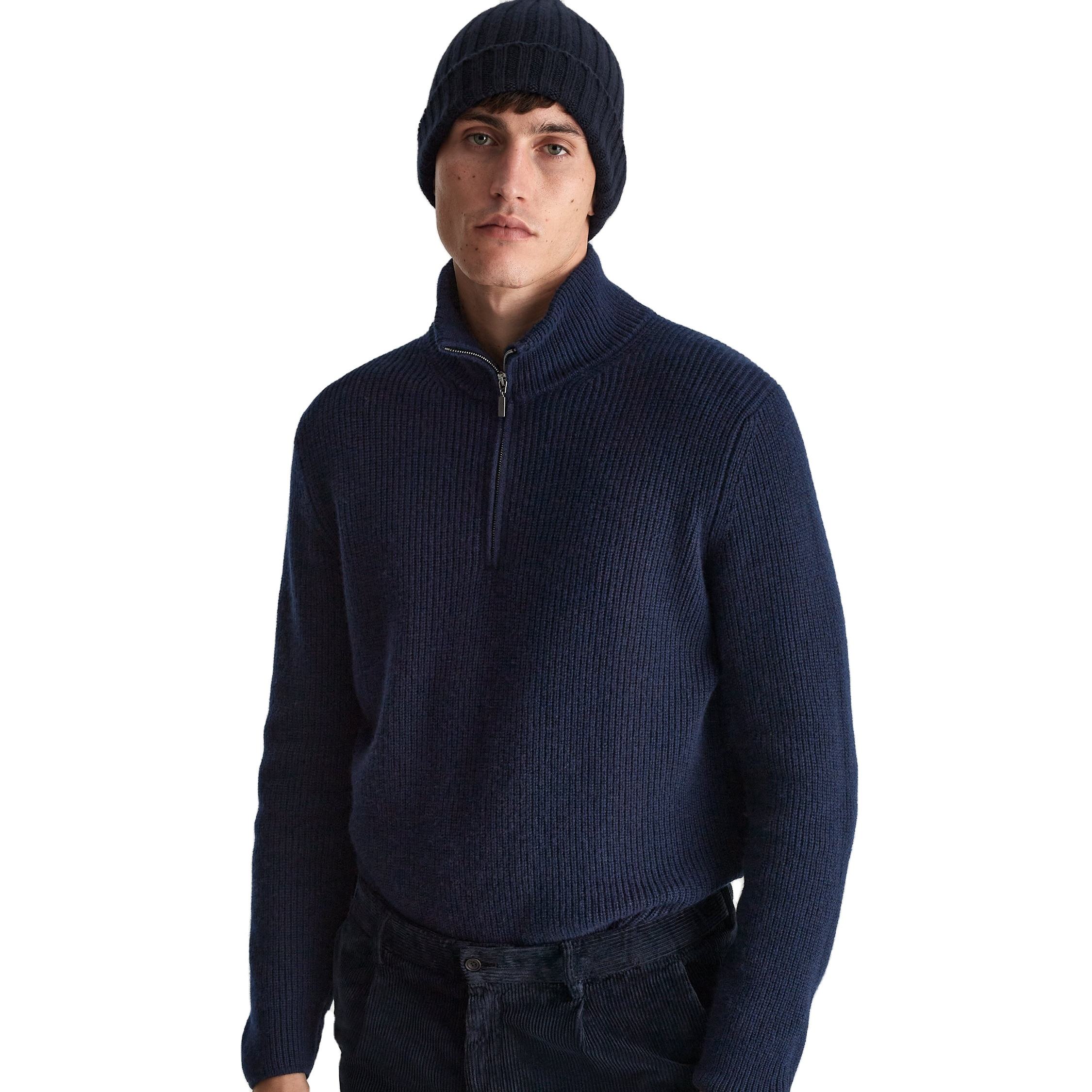 Men's Cashmere Zipper Hooded Knitted Sweatshirt