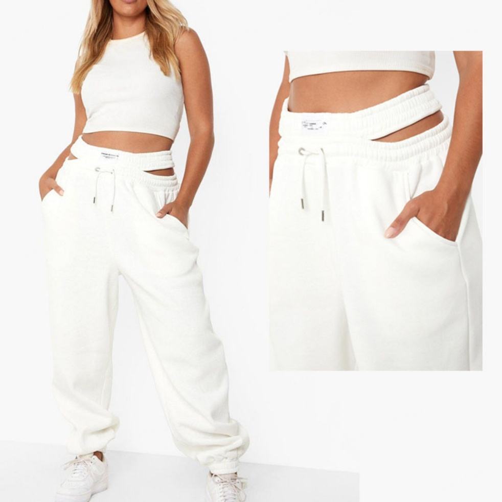 Plus Size Fleece Lined Drawstring Harem Jogger Pants