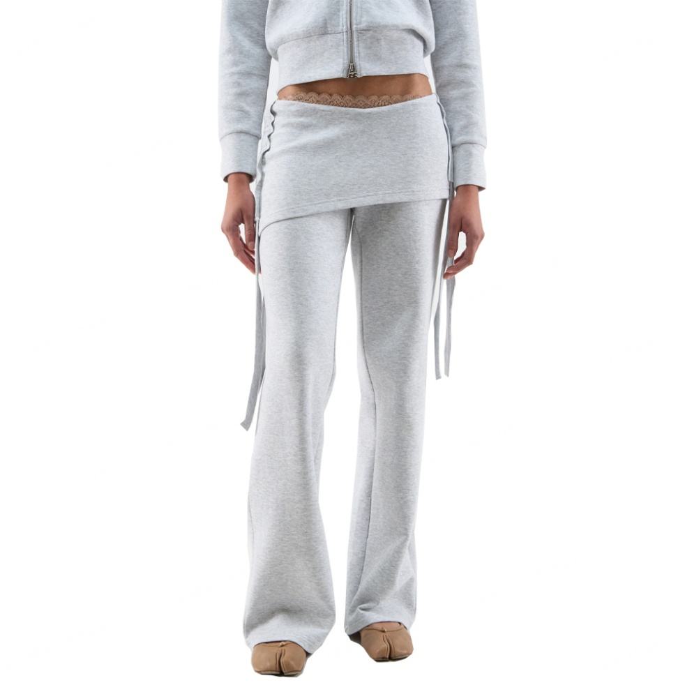 Women Loose Grey Drawstring Jogger Sweatpants