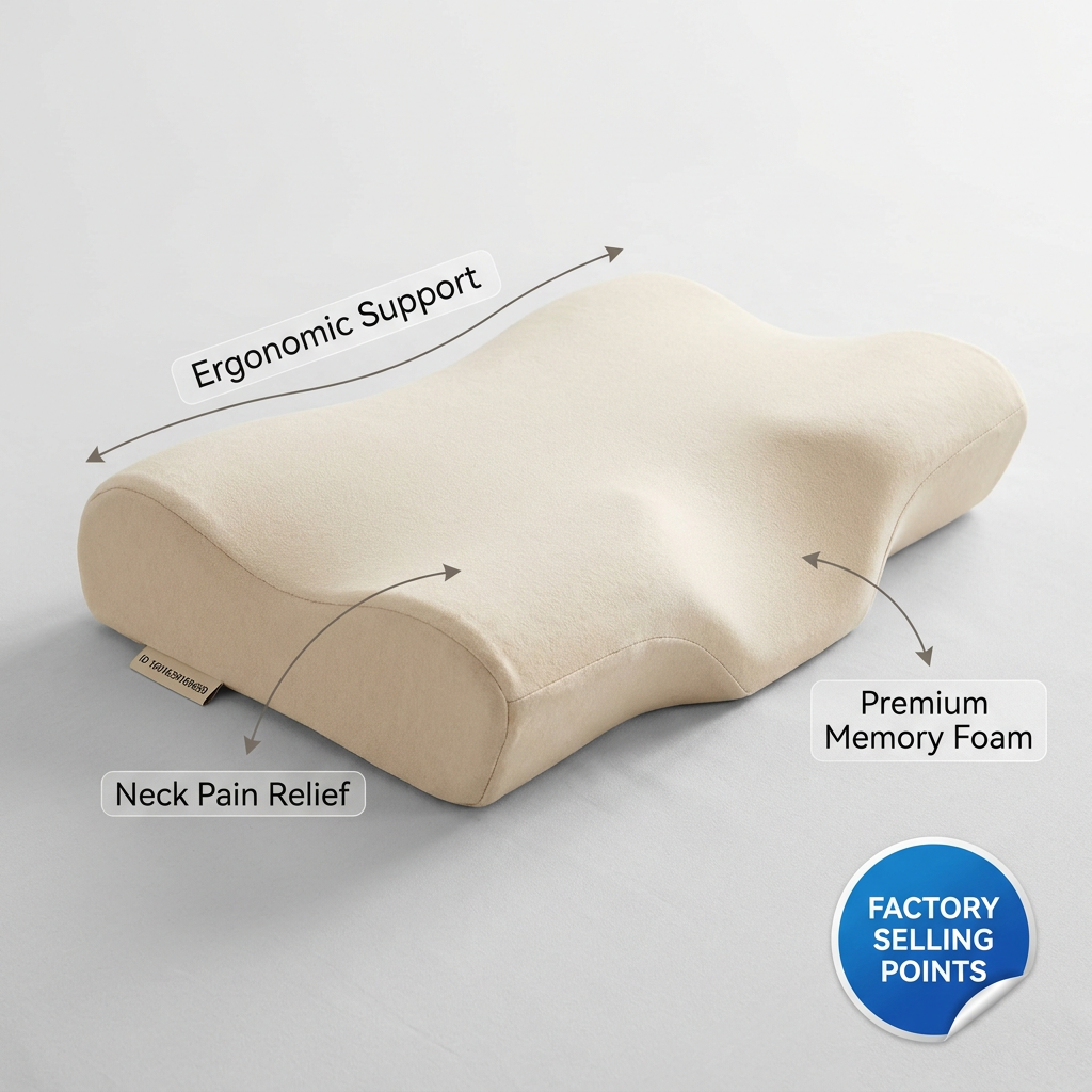 Ergonomic Memory Foam Contour Neck Pillow for Sleeping Cervical Support Orthopedic Butterfly Pillow for Neck Pain