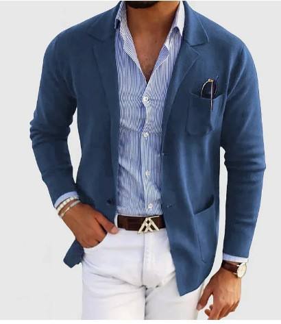 Men's Single Breasted Slim Fit Blazer Jacket Business Casual