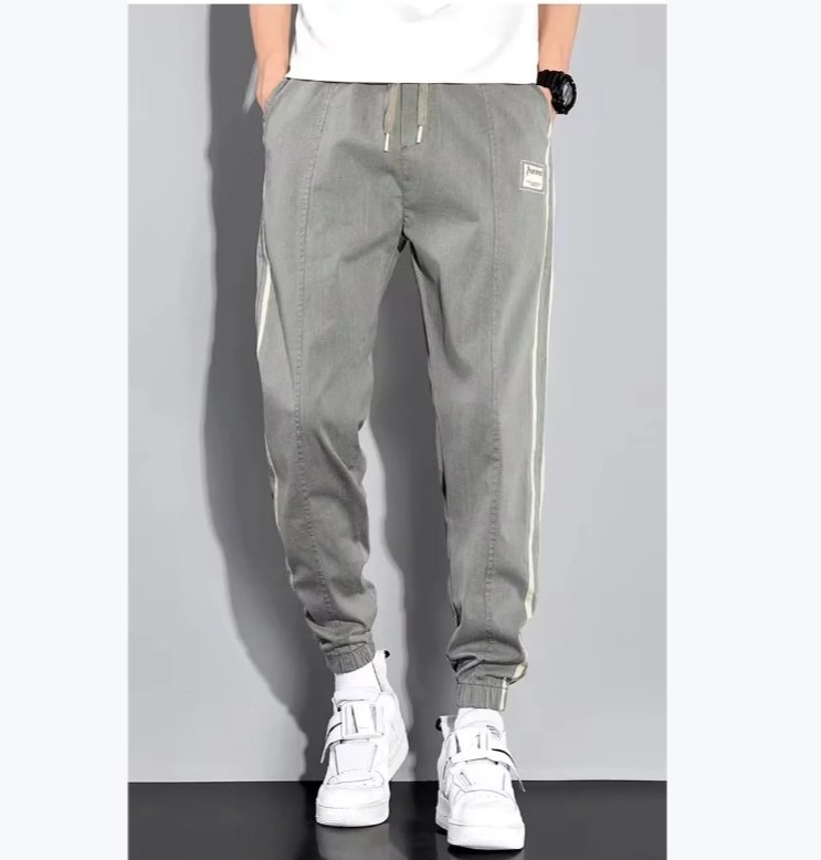 Men's Striped Oversized Cargo Sweatpants
