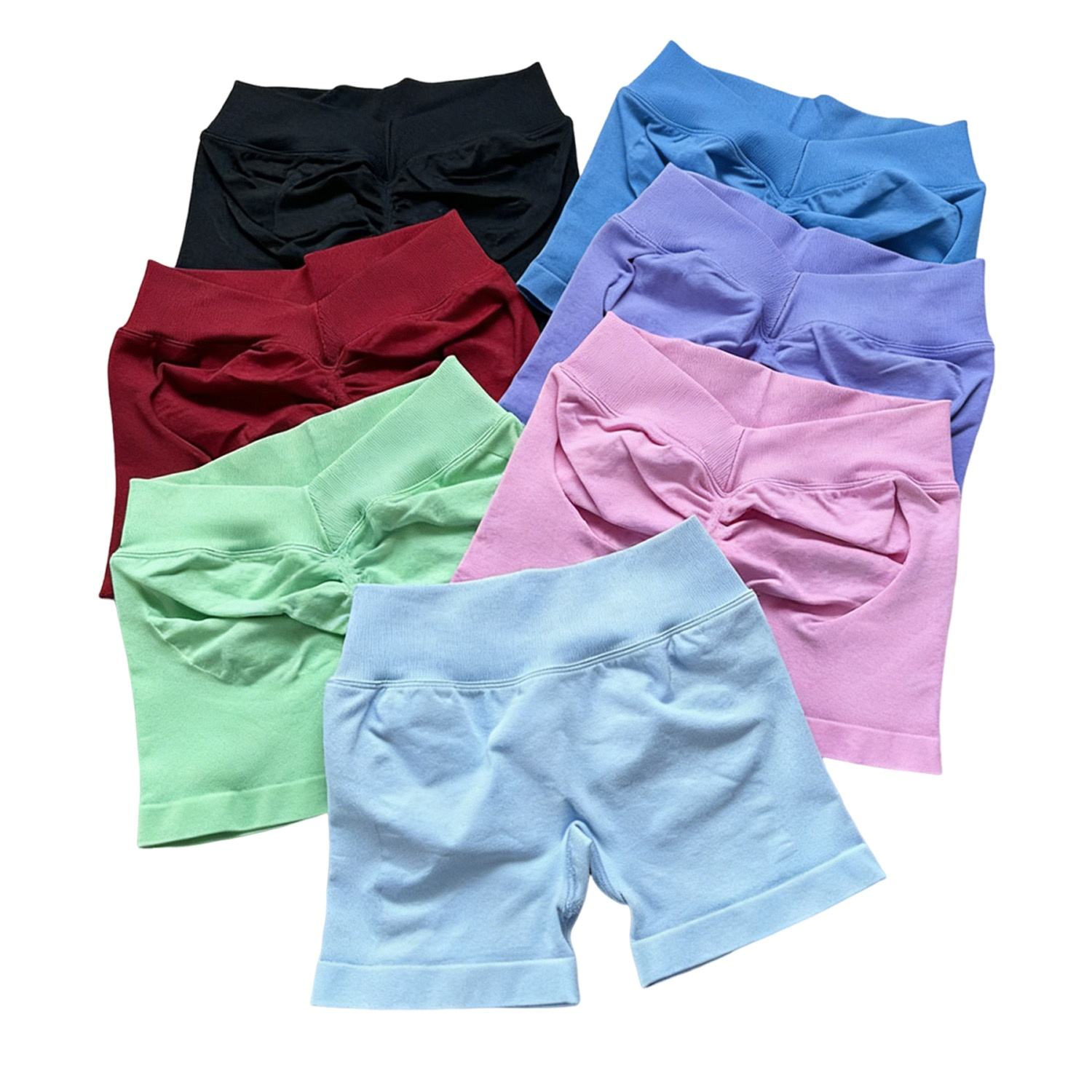Women Seamless Yoga Shorts High Elastic Butt Lifting Gym Fitness Running Shorts